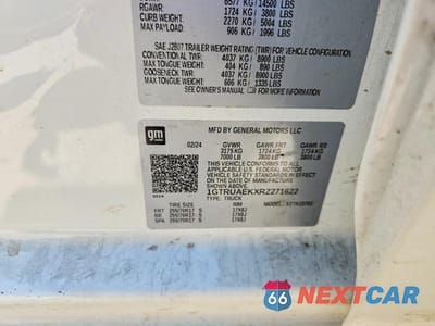 Zdjęcie 12 z 12 samochodu: 2024 GMC SIERRA K1500 VIN:1GTRUAEKXRZ271622 - miniatura
