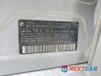 Zdjęcie 13 z 13 samochodu: 2006 BMW 330 I VIN:WBAVB33556KS33455 - miniatura