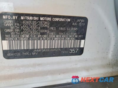Zdjęcie 12 z 12 samochodu: 2020 MITSUBISHI OUTLANDER SPORT ES VIN:JA4AP3AU0LU006276 - miniatura
