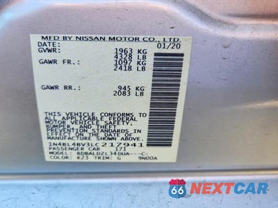 Zdjęcie 12 z 12 samochodu: 2020 NISSAN ALTIMA S VIN:1N4BL4BV3LC217941 - miniatura