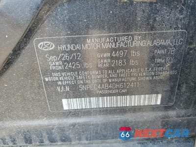 Zdjęcie 12 z 12 samochodu: 2013 HYUNDAI SONATA SE 2.0T VIN:5NPEC4AB4DH612411 - miniatura