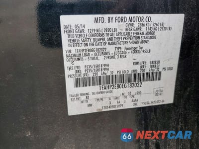 Zdjęcie 12 z 12 samochodu: 2014 FORD TAURUS VIN:1FAHP2E80EG182022 - miniatura