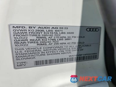 Zdjęcie 13 z 13 samochodu: 2023 AUDI Q8 PREMIUM PLUS S-LINE VIN:WA1EVBF14PD023894 - miniatura