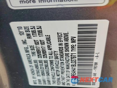Zdjęcie 14 z 14 samochodu: 2011 HONDA CR-V SE VIN:5J6RE4H41BL027971 - miniatura