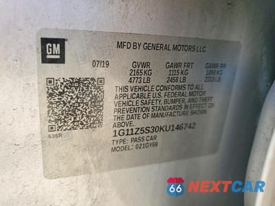 Zdjęcie 13 z 13 samochodu: 2019 CHEVROLET IMPALA LT VIN:1G11Z5S30KU146742 - miniatura