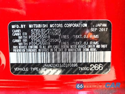 Zdjęcie 13 z 13 samochodu: 2018 MITSUBISHI OUTLANDER ES VIN:JA4AD2A33JZ010896 - miniatura