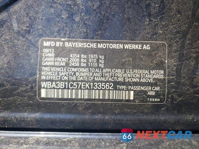 Zdjęcie 13 z 13 samochodu: 2014 BMW 320 I VIN:WBA3B1C57EK133562 - miniatura