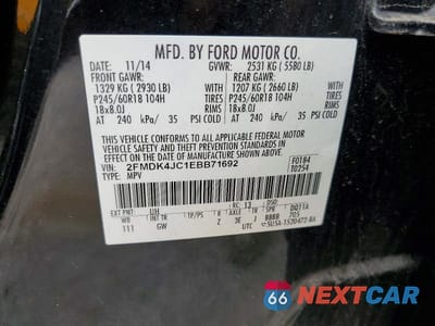 Zdjęcie 13 z 13 samochodu: 2014 FORD EDGE SEL VIN:2FMDK4JC1EBB71692 - miniatura