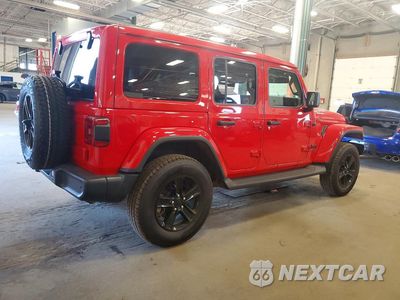 Trzecie zdjęcie samochodu z tyłu: 2021 JEEP WRANGLER UNLIMITED SAHARA VIN:1C4HJXEN6MW736540 - miniatura