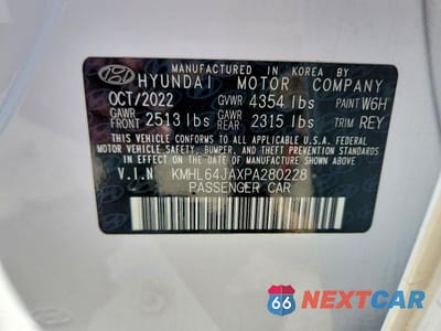 Zdjęcie 12 z 12 samochodu: 2023 HYUNDAI SONATA SEL VIN:KMHL64JAXPA280228 - miniatura