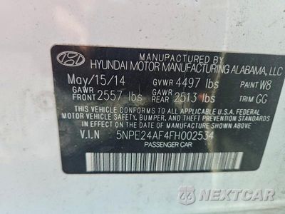 Zdjęcie 12 z 12 samochodu: 2015 HYUNDAI SONATA SE VIN:5NPE24AF4FH002534 - miniatura