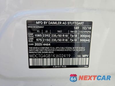 Zdjęcie 13 z 13 samochodu: 2019 MERCEDES-BENZ GLA 250 4MATIC VIN:WDCTG4GB1KJ602419 - miniatura