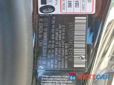 Zdjęcie 12 z 12 samochodu: 2005 BMW 645 CI AUTOMATIC VIN:WBAEK734X5B326243 - miniatura
