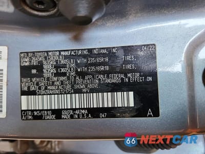 Zdjęcie 13 z 13 samochodu: 2022 TOYOTA HIGHLANDER XLE VIN:5TDHZRAHXNS121754 - miniatura