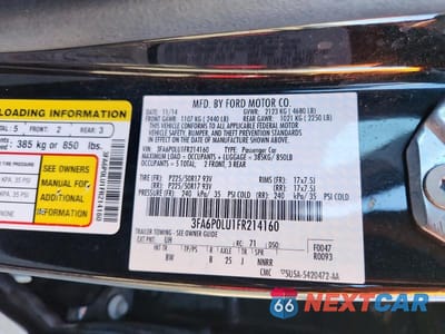Zdjęcie 12 z 12 samochodu: 2015 FORD FUSION SE HYBRID VIN:3FA6P0LU1FR214160 - miniatura