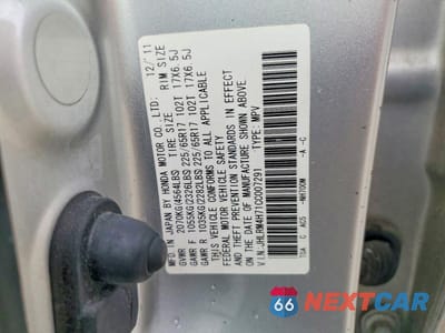 Zdjęcie 12 z 12 samochodu: 2012 HONDA CR-V EXL VIN:JHLRM4H71CC007291 - miniatura