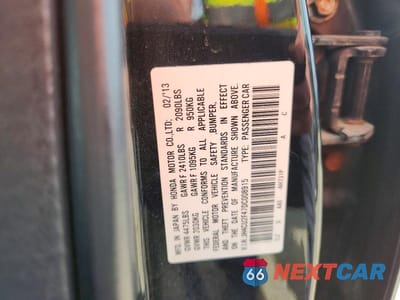 Zdjęcie 12 z 12 samochodu: 2013 ACURA TSX VIN:JH4CU2F47DC008915 - miniatura