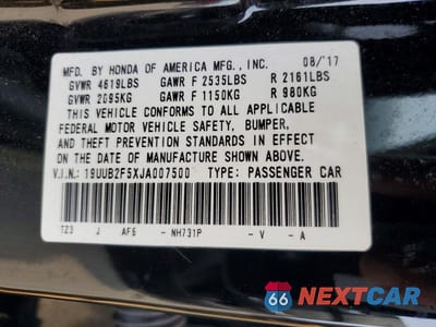 Zdjęcie 12 z 12 samochodu: 2018 ACURA TLX TECH VIN:19UUB2F5XJA007500 - miniatura
