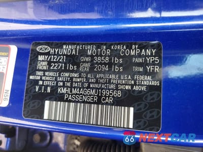 Zdjęcie 13 z 13 samochodu: 2021 HYUNDAI ELANTRA SEL VIN:KMHLM4AG6MU199568 - miniatura
