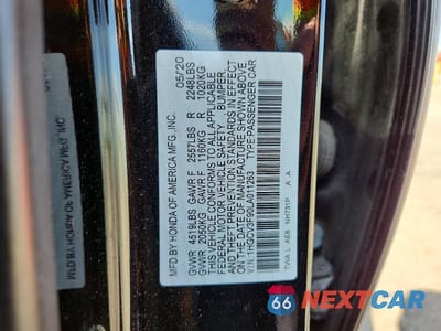 Zdjęcie 12 z 12 samochodu: 2020 HONDA ACCORD TOURING HYBRID VIN:1HGCV3F90LA011263 - miniatura