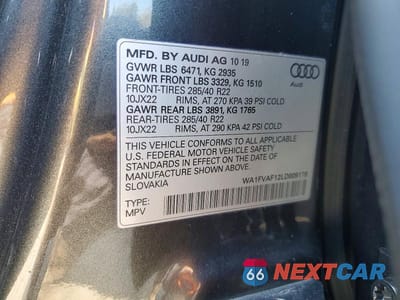 Zdjęcie 13 z 13 samochodu: 2020 AUDI Q8 PRESTIGE S-LINE VIN:WA1FVAF12LD009176 - miniatura