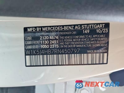 Zdjęcie 12 z 12 samochodu: 2024 MERCEDES-BENZ CLA 250 4MATIC VIN:W1K5J4HB7RN450797 - miniatura