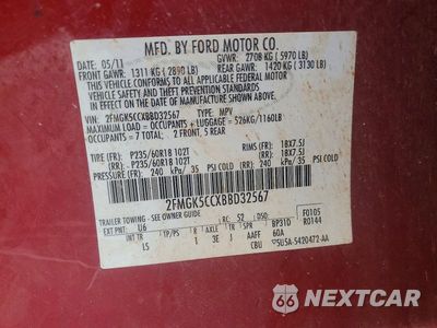 Zdjęcie 13 z 13 samochodu: 2011 FORD FLEX SEL VIN:2FMGK5CCXBBD32567 - miniatura
