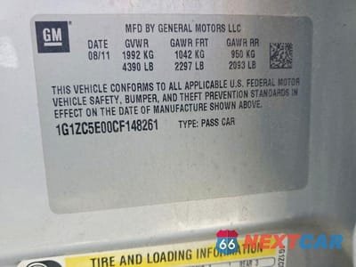 Zdjęcie 12 z 12 samochodu: 2012 CHEVROLET MALIBU 1LT VIN:1G1ZC5E00CF148261 - miniatura