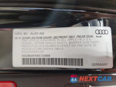 Zdjęcie 13 z 13 samochodu: 2019 AUDI S4 PREMIUM PLUS VIN:WAUB4AF40KA103684 - miniatura