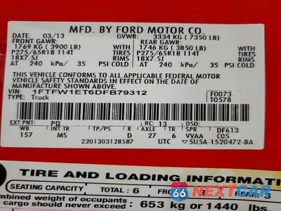 Zdjęcie 12 z 12 samochodu: 2013 FORD F150 SUPERCREW VIN:1FTFW1ET6DFB79312 - miniatura