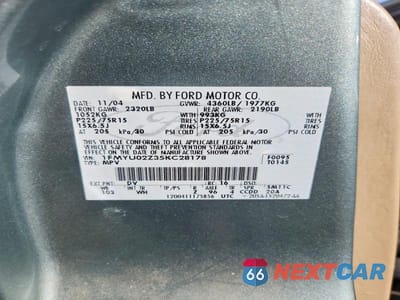Zdjęcie 13 z 13 samochodu: 2005 FORD ESCAPE XLS VIN:1FMYU02Z35KC28178 - miniatura