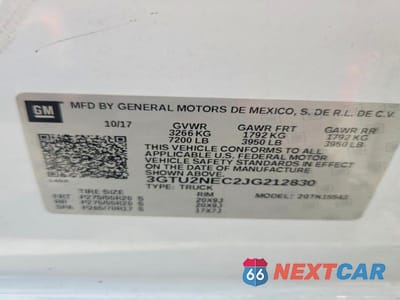 Zdjęcie 13 z 13 samochodu: 2018 GMC SIERRA K1500 SLT VIN:3GTU2NEC2JG212830 - miniatura