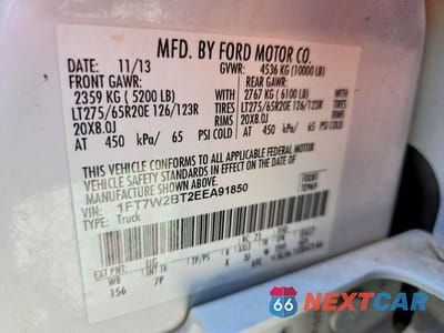 Zdjęcie 12 z 12 samochodu: 2014 FORD F250 SUPER DUTY VIN:1FT7W2BT2EEA91850 - miniatura