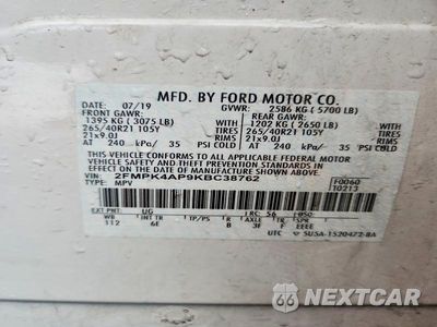 Zdjęcie 13 z 13 samochodu: 2019 FORD EDGE ST VIN:2FMPK4AP9KBC38762 - miniatura