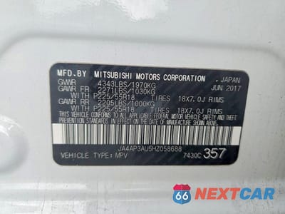 Zdjęcie 13 z 13 samochodu: 2017 MITSUBISHI OUTLANDER SPORT ES VIN:JA4AP3AU5HZ058688 - miniatura