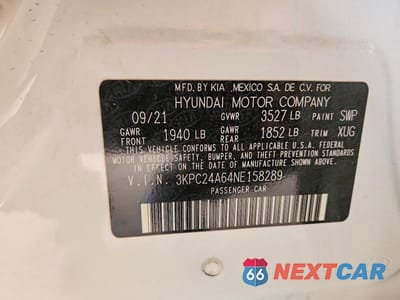 Zdjęcie 12 z 12 samochodu: 2022 HYUNDAI ACCENT SE VIN:3KPC24A64NE158289 - miniatura