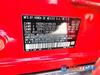 Zdjęcie 12 z 12 samochodu: 2023 HONDA HR-V SPORT VIN:3CZRZ1H58PM736690 - miniatura