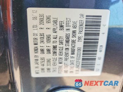 Zdjęcie 12 z 12 samochodu: 2012 ACURA TSX TECH VIN:JH4CU2F65CC031061 - miniatura