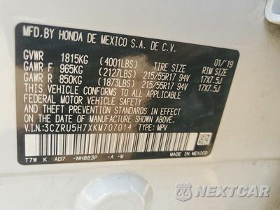 Zdjęcie 13 z 13 samochodu: 2019 HONDA HR-V EXL VIN:3CZRU5H7XKM707014 - miniatura