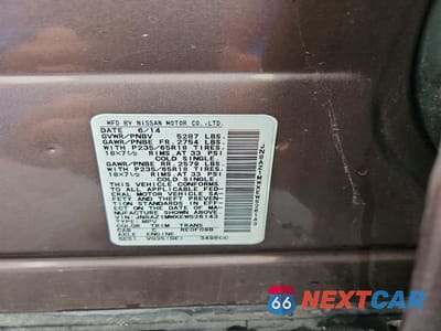 Zdjęcie 13 z 13 samochodu: 2014 NISSAN MURANO S VIN:JN8AZ1MWXEW526143 - miniatura