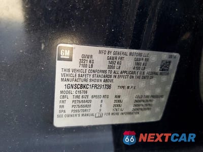 Zdjęcie 13 z 13 samochodu: 2015 CHEVROLET TAHOE C1500 LT VIN:1GNSCBKC1FR291736 - miniatura
