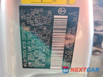 Zdjęcie 12 z 12 samochodu: 2010 TOYOTA YARIS BASE VIN:JTDBT4K39A4077362 - miniatura
