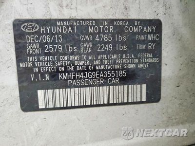 Zdjęcie 12 z 12 samochodu: 2014 HYUNDAI AZERA LIMITED VIN:KMHFH4JG9EA355185 - miniatura