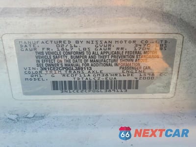 Zdjęcie 12 z 12 samochodu: 2016 NISSAN VERSA NOTE S PLUS VIN:3N1CE2CP0GL389113 - miniatura