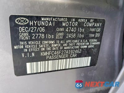 Zdjęcie 12 z 12 samochodu: 2007 HYUNDAI AZERA SE VIN:KMHFC46F27A192462 - miniatura