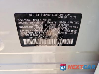 Zdjęcie 13 z 13 samochodu: 2022 SUBARU FORESTER SPORT VIN:JF2SKAJC5NH497672 - miniatura