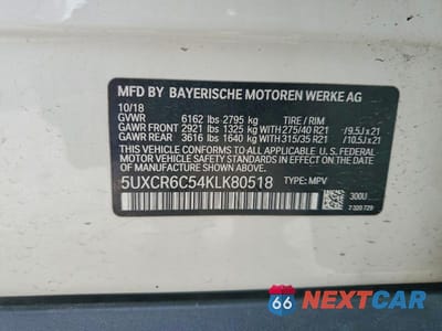 Zdjęcie 13 z 13 samochodu: 2019 BMW X5 XDRIVE40I VIN:5UXCR6C54KLK80518 - miniatura
