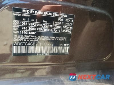 Zdjęcie 13 z 13 samochodu: 2015 MERCEDES-BENZ GLA 250 4MATIC VIN:WDCTG4GB2FJ117972 - miniatura