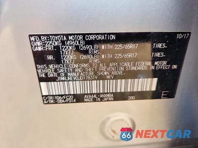 Zdjęcie 14 z 14 samochodu: 2018 TOYOTA RAV4 HYBRID LE VIN:JTMRJREV0JD178319 - miniatura