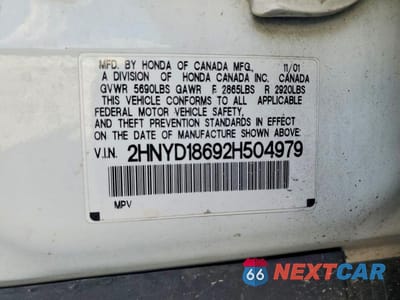 Zdjęcie 13 z 13 samochodu: 2002 ACURA MDX TOURING VIN:2HNYD18692H504979 - miniatura